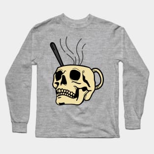 Steaming Hot Skull Mug Long Sleeve T-Shirt